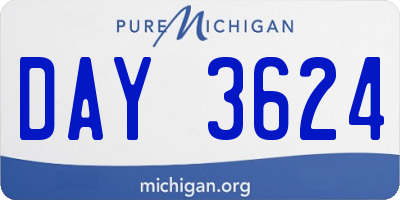 MI license plate DAY3624
