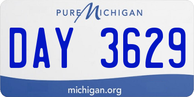 MI license plate DAY3629