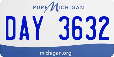 MI license plate DAY3632