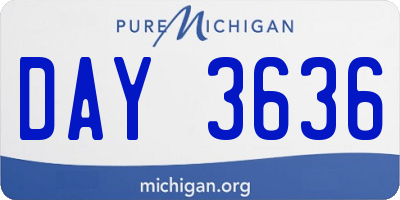 MI license plate DAY3636