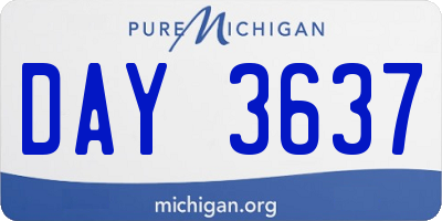 MI license plate DAY3637