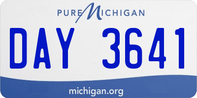 MI license plate DAY3641