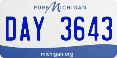 MI license plate DAY3643