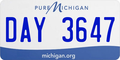 MI license plate DAY3647