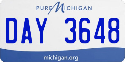 MI license plate DAY3648