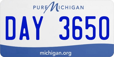 MI license plate DAY3650