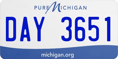 MI license plate DAY3651