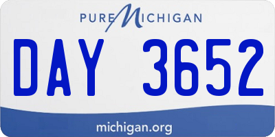 MI license plate DAY3652