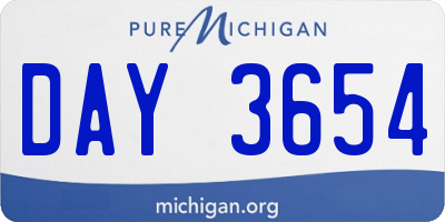 MI license plate DAY3654