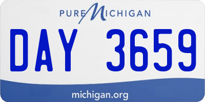 MI license plate DAY3659