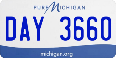 MI license plate DAY3660