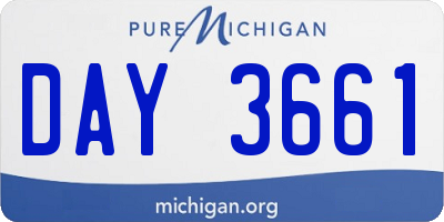 MI license plate DAY3661