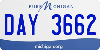 MI license plate DAY3662