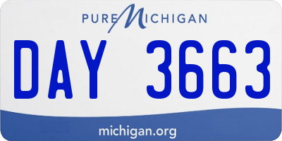 MI license plate DAY3663