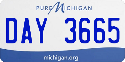 MI license plate DAY3665