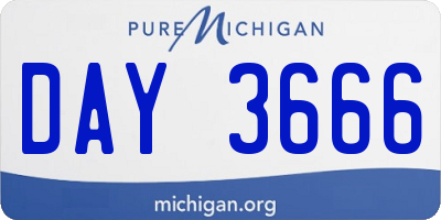 MI license plate DAY3666