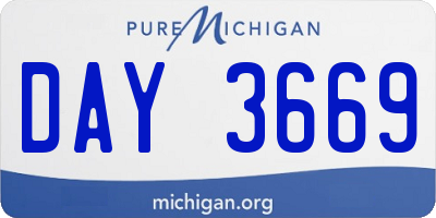 MI license plate DAY3669