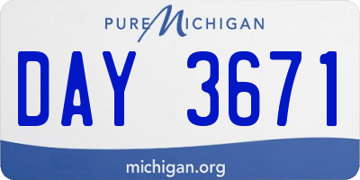 MI license plate DAY3671