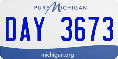 MI license plate DAY3673