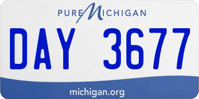 MI license plate DAY3677