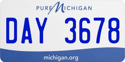 MI license plate DAY3678