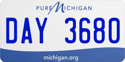 MI license plate DAY3680