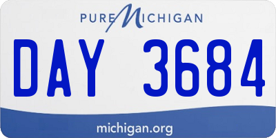 MI license plate DAY3684