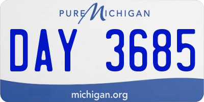 MI license plate DAY3685