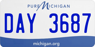MI license plate DAY3687