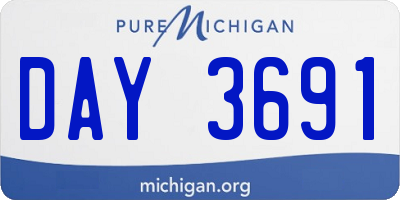 MI license plate DAY3691