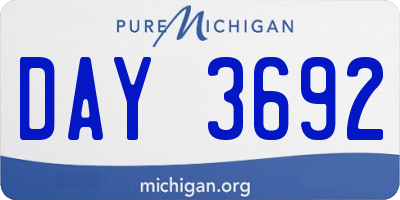 MI license plate DAY3692