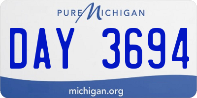 MI license plate DAY3694