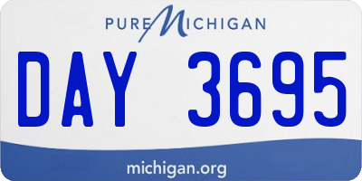 MI license plate DAY3695