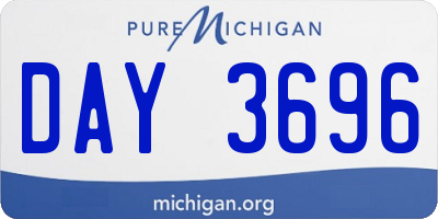 MI license plate DAY3696