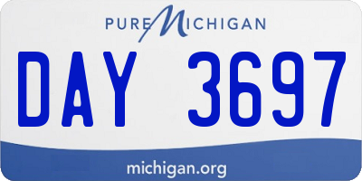 MI license plate DAY3697