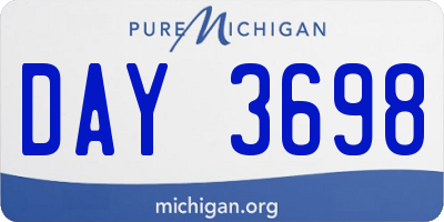 MI license plate DAY3698