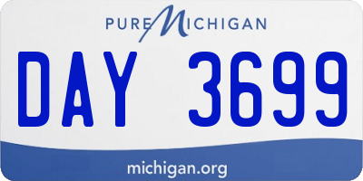 MI license plate DAY3699