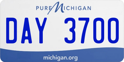 MI license plate DAY3700
