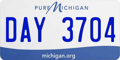MI license plate DAY3704