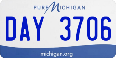 MI license plate DAY3706