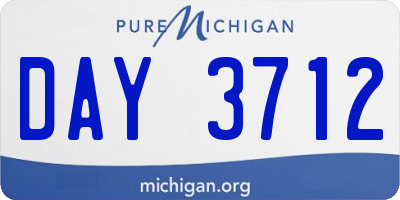 MI license plate DAY3712