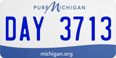 MI license plate DAY3713