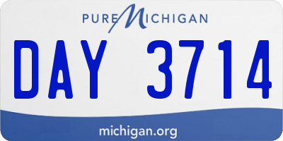 MI license plate DAY3714