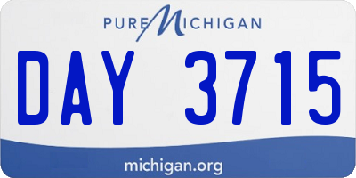 MI license plate DAY3715