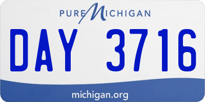 MI license plate DAY3716