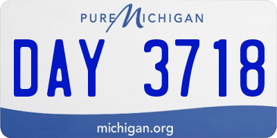 MI license plate DAY3718