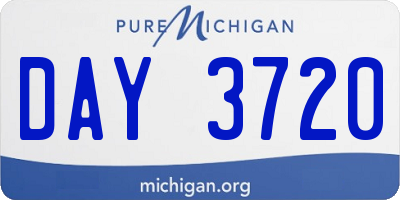 MI license plate DAY3720