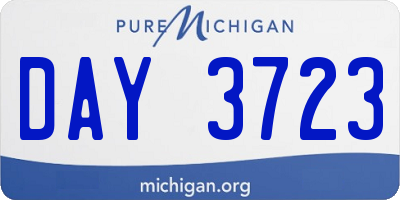 MI license plate DAY3723