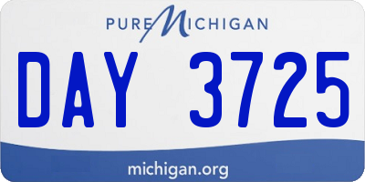 MI license plate DAY3725