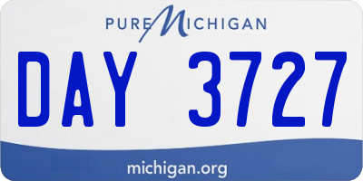 MI license plate DAY3727
